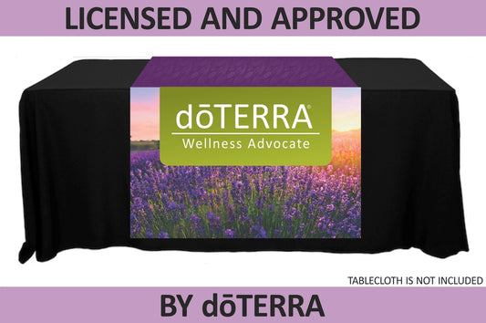 doTERRA Table Runner with Lavender Sunrise Image - Non-Personalized - 38" x 80"