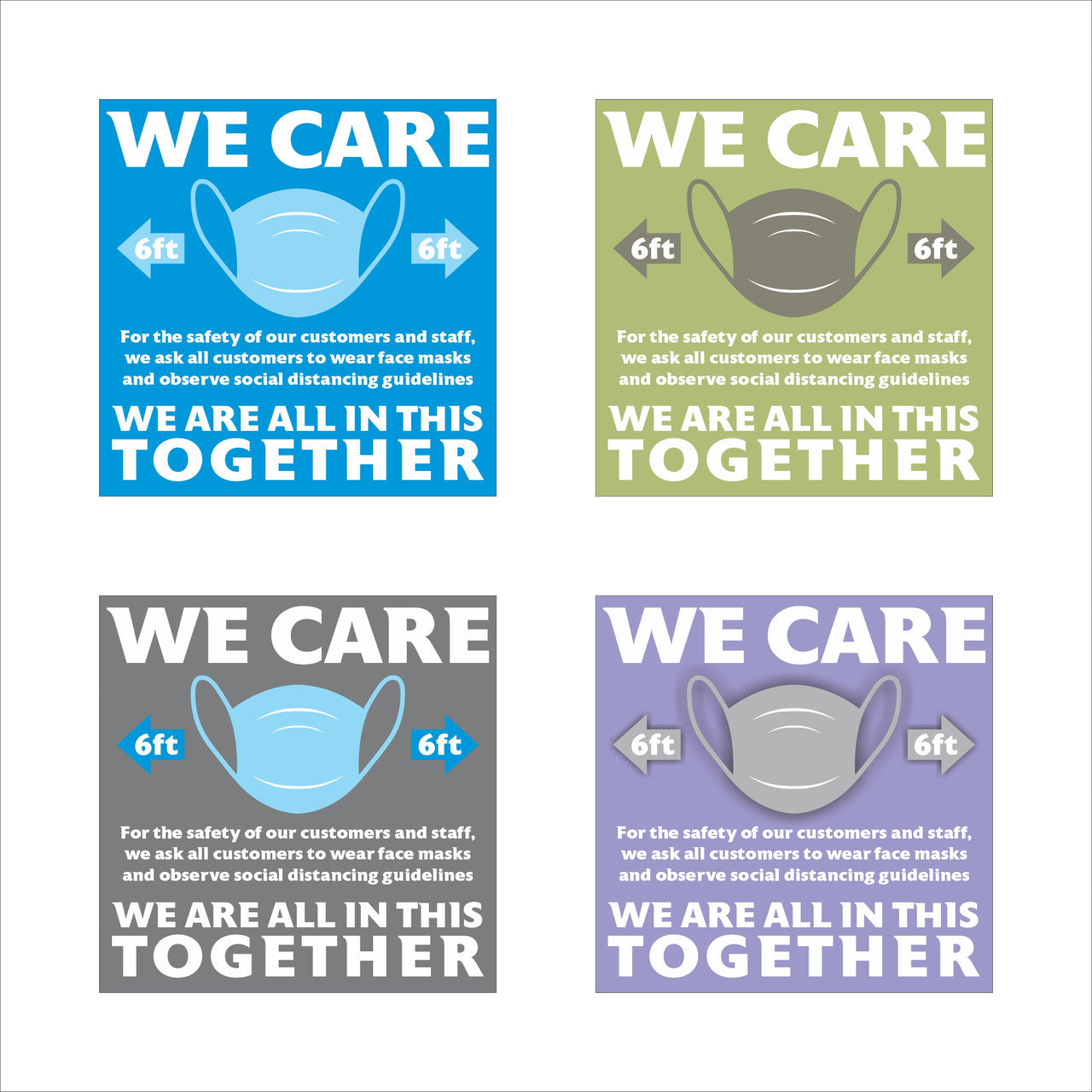 Wear Mask Request Decal for Stores and Businesses - "Customers"