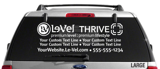 Le-Vel Thrive Decal - Single Color with 2 Custom Text Lines
