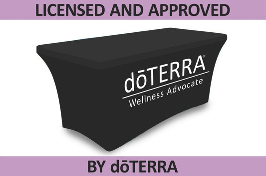 doTERRA Stretch Style Tablecloth -  Large Single Color Logo - Approved Licensed Product!