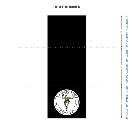 Custom Table Runner - Grompers Distillery - 30x80