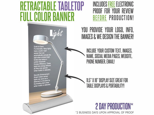 Custom Tabletop Retractable Banner with Stand