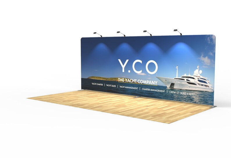 Custom Tension Fabric Banner Display with Stand (20 ft)