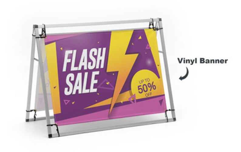 Signcomp Banner Frame Custom A-Frame Banner Style Sign – Carbon Graphic Design