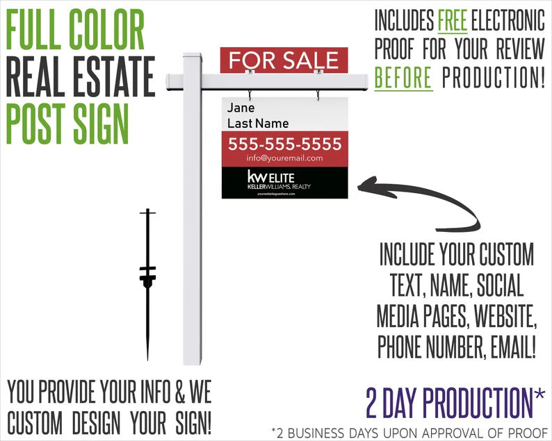 Custom Post-Style Real Estate Sign