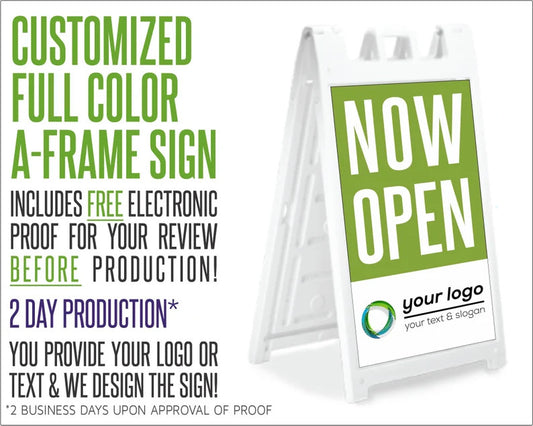 Open Sign A Frame A-Frame Signage – Carbon Graphic Design