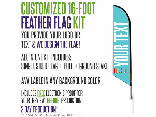 Custom Feather Flag - 16-foot Economy All-In-One Kit!