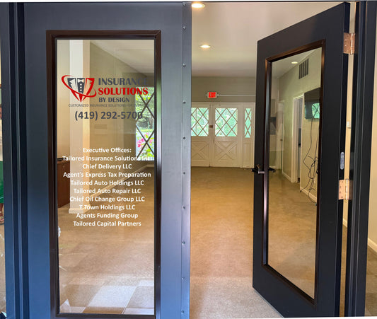 Custom Decal - Insurance Solutions Door