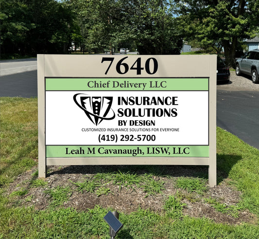 Custom Decal - Insurance Solutions Sign