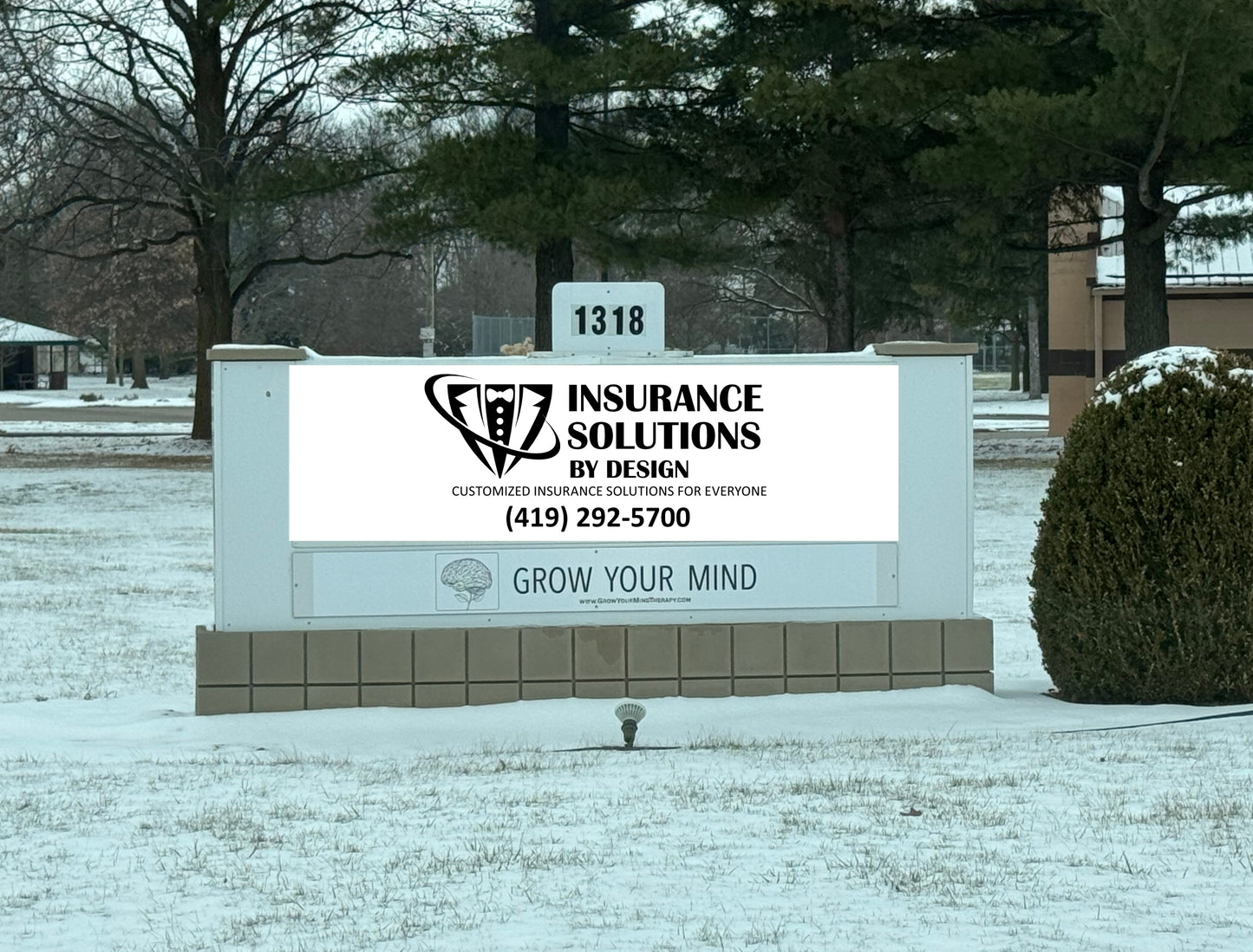 Private - Custom Decal - Insurance Solutions By Design - Monument Sign