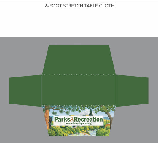 Custom Stretch Tablecloth - Missoula Parks & Rec