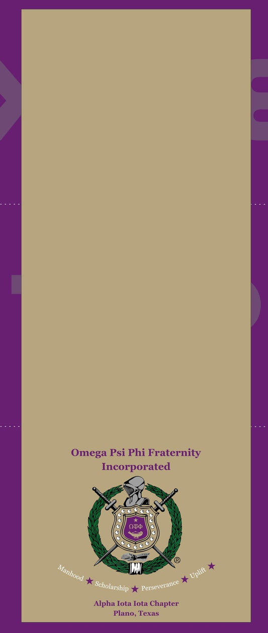 Custom 30x80 Table Runner - Omega Psi Phi Plano