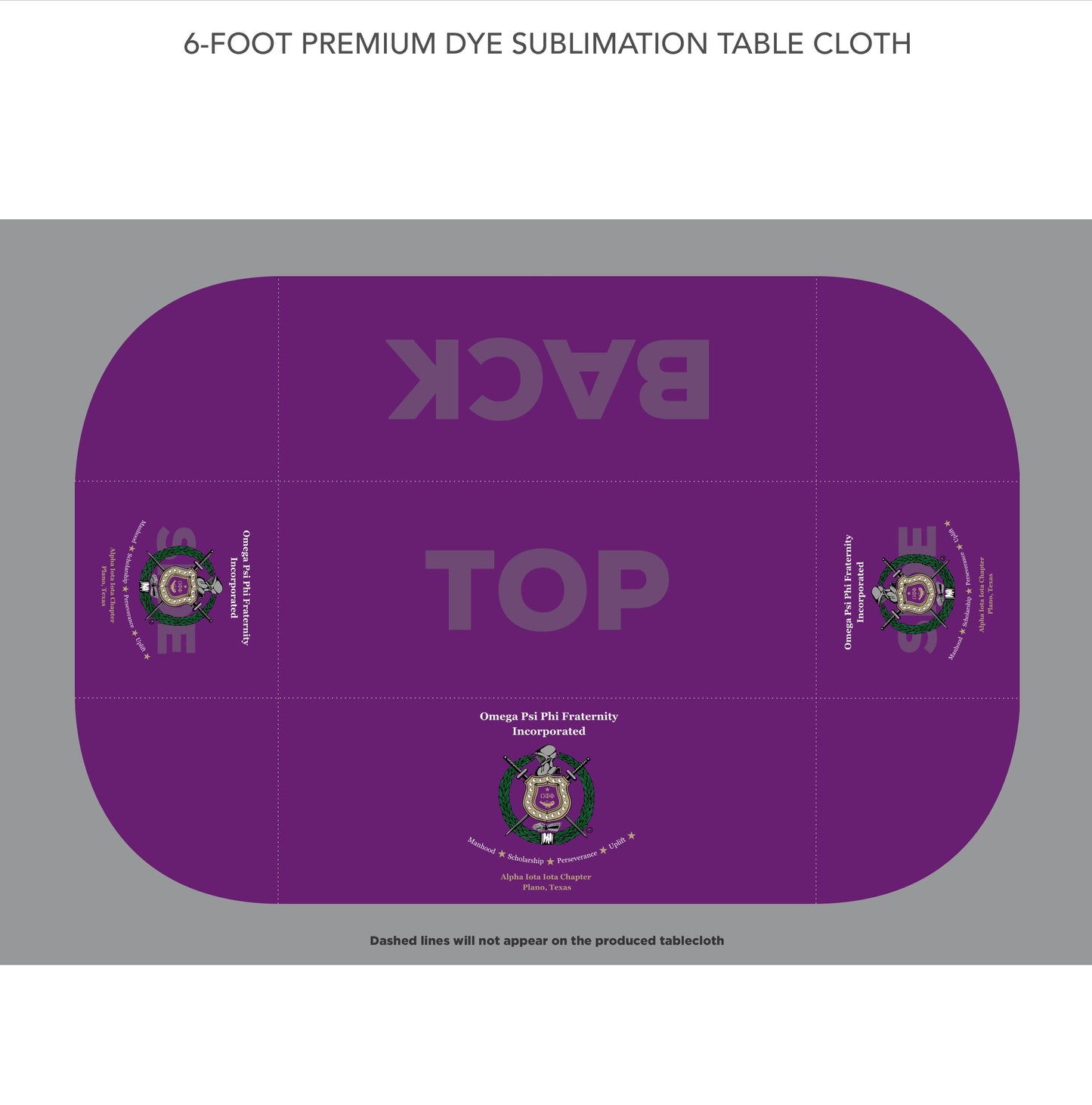Custom Premium Tablecloth - Omega Psi Phi Plano